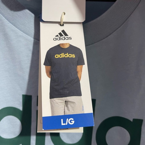 Adidas Originals къс ръкав нова тениска, размер Large, синя със зелен лого