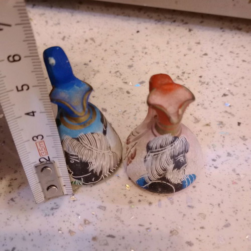 Stamnakia used, pack of 2 handmade Greek decorative items
