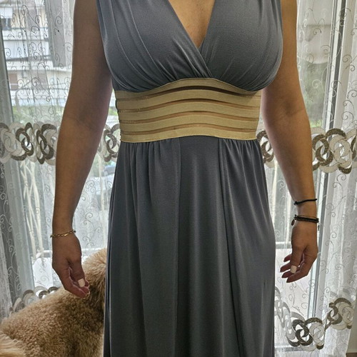 Be You women's dress like new, blue with gold transparency, size S