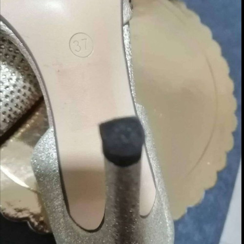 Heels No37 used, gold with rhinestones