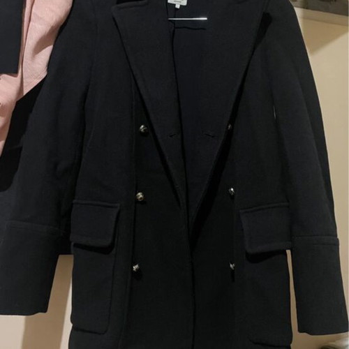 Zara military coat black like new with gold buttons