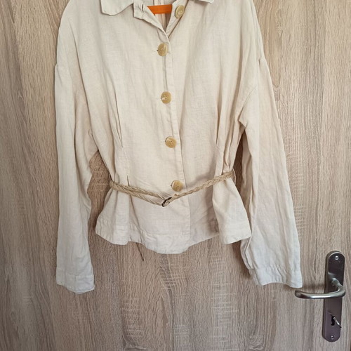 Zara linen cardigan size S like new, beige