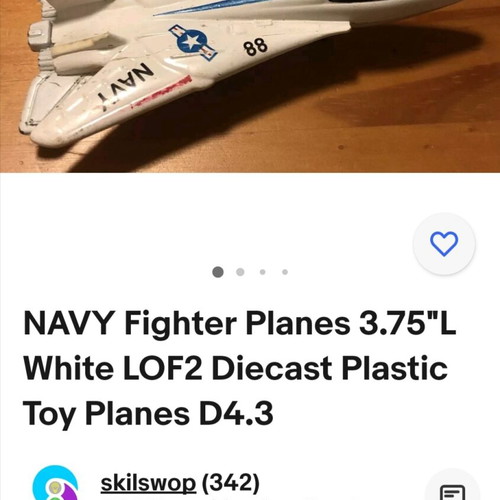 Fighter plane toy used, plastic miniature