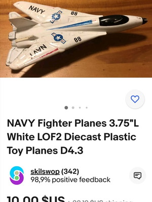 Fighter plane toy used, plastic miniature