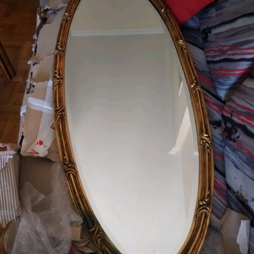 Oval mirror used with gold frame, 1980s, 1.45x58 cm