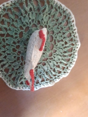 Handmade Easter crochet hen decoration