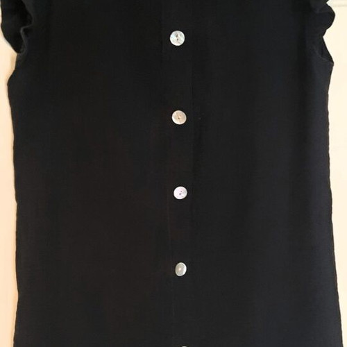 Black blouse New Collection with ruffles and back buttons, like new