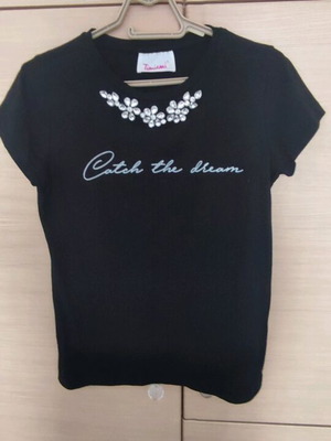 Blouse with jewelry like new, one size, black