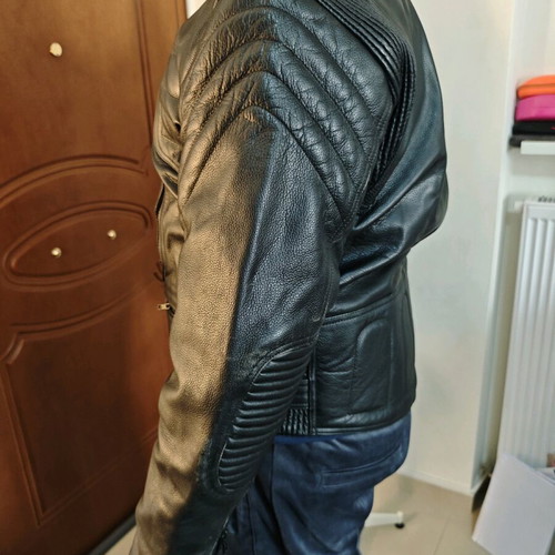 Leather motorcycle jacket used, size XL, genuine leather