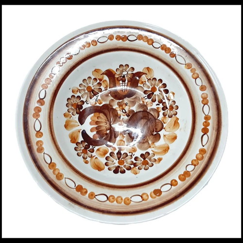 Vintage Polish Hand-Painted Ceramic Wall Plate 29 cm like new