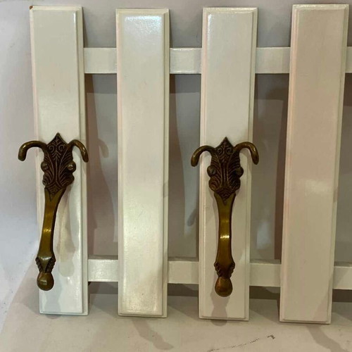 Vintage wall-mounted coat rack white 34x60 used