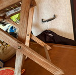 Foldable wooden stool used