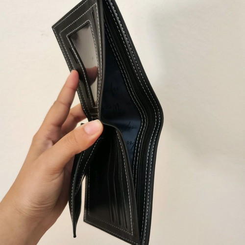 Men's synthetic leather wallet unused, black color