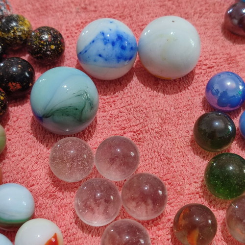 Glass marbles vintage 70s 80s used, good condition