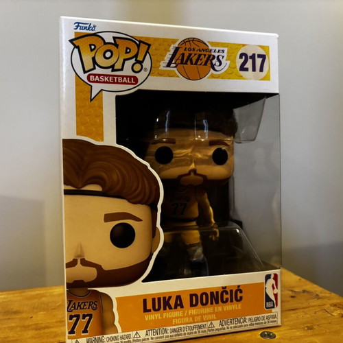 Funko Pop Luka Doncic and Stitch figures