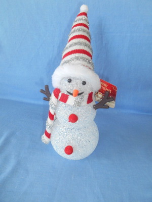 Snowman with LED lights 24cm new, acrylic