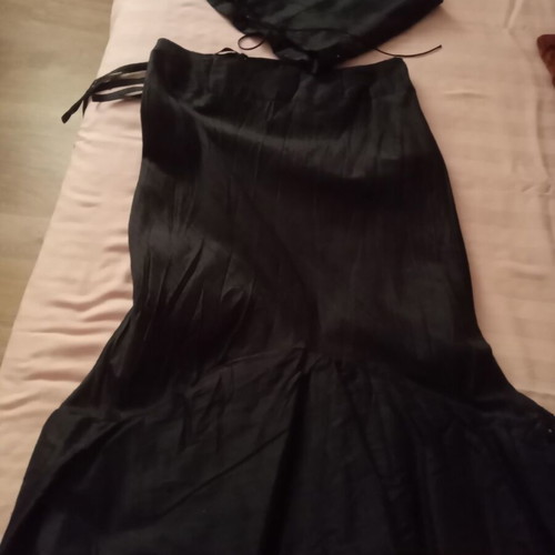 Silk evening set with skirt and corset Tassos Mitropoulos like new, black