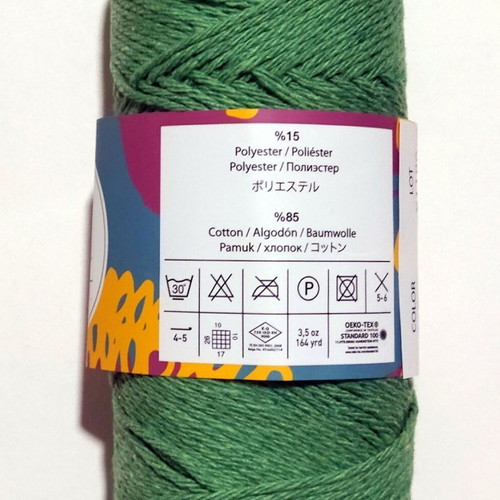 Kartopu Cotton Mix yarn set of 5 green, new