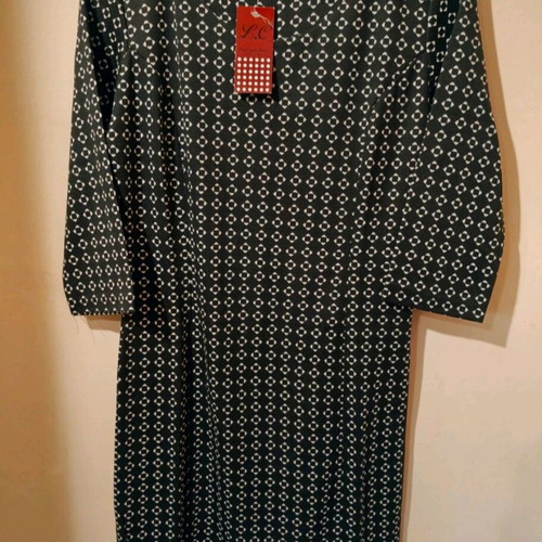 Midi dress black and white with white printed patterns new, size M