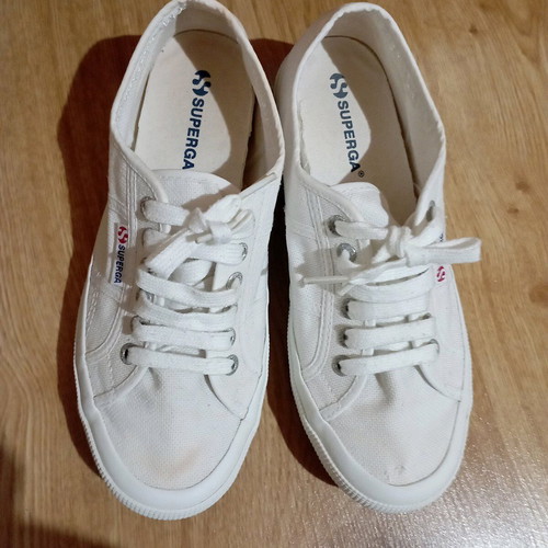 Superga classic white athletic shoes used, size 38
