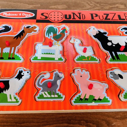 Melissa & Doug Farm Animals Sound Wooden Puzzle like new