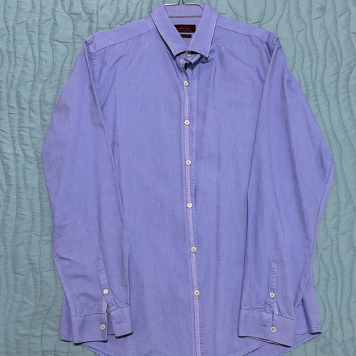 ZARA Man Oxford Shirt Blue Large Slim Fit like new