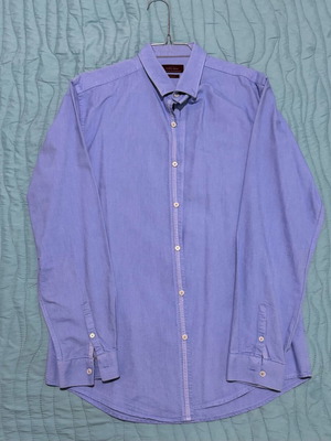 ZARA Man Oxford Πουκάμισο Γαλάζιο Large Slim Fit σαν καινούργιο