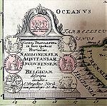  Χάρτης Γαλλίας C. Weigel - Gallia Transalpina - 1721 διαστάσεις 45x35 cm διακοσμημένος με αρχαία ελληνικά νομίσματα της Μασσαλίας  ελληνικής αποικίας