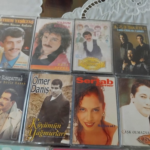 Τουρκική ποπ αραμπέσκ φολκ συλλογή κασετών μεταχειρισμένη, 9 τεμάχια από 90s