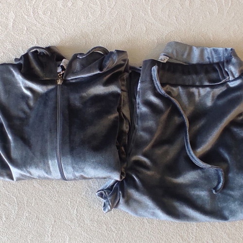 Velour tracksuit set size S grey silver like new by Muse