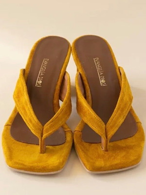 Evangelia Drossi women's suede platform heeled sandals, size 38