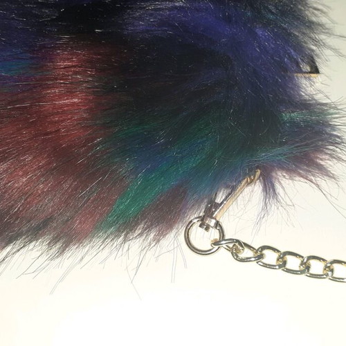 Eco fur bag new, multicolor, shoulder with gold-plated chain
