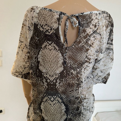 Dejavu top S loose croco airy with soft sleeves and ribbon new multicolor