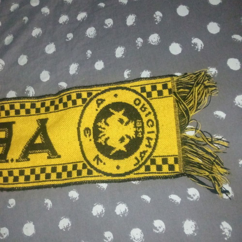 Vintage AEK Enosi collectible scarf used