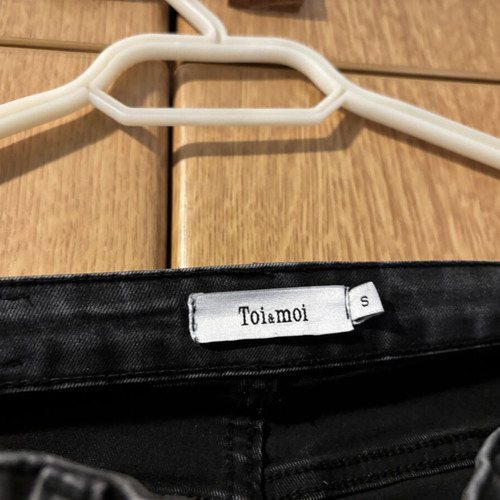 Toi Moi black gray jeans size S used, elastic flare fit