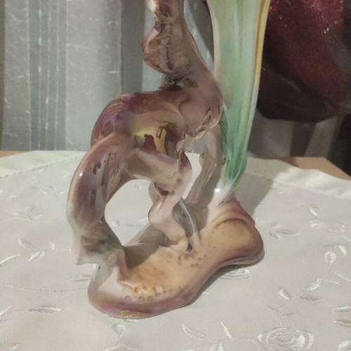 Vintage iridescent decorative horse vase like new