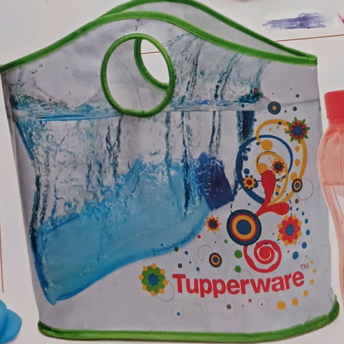 Tupperware carrying bag new with two square bottles