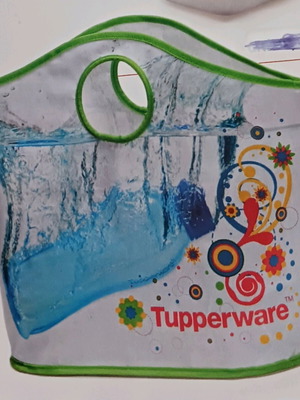 Tupperware carrying bag new with two square bottles