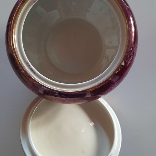 Vintage Jaeger & Co PMR porcelain fondue pot used, Bavaria 1950s