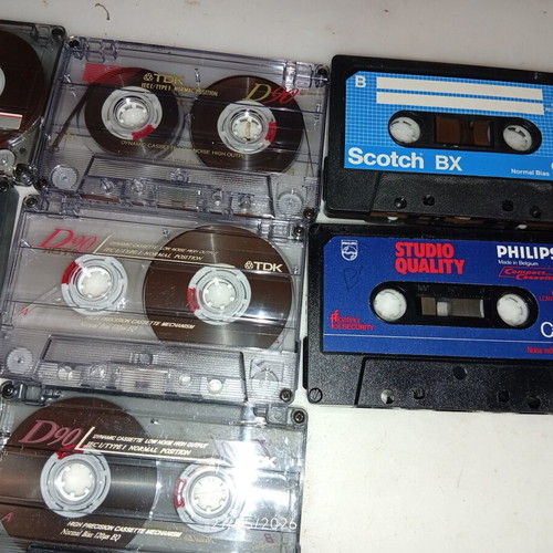 Cassette tapes used, pack of 13, TDK, Scotch, Philips