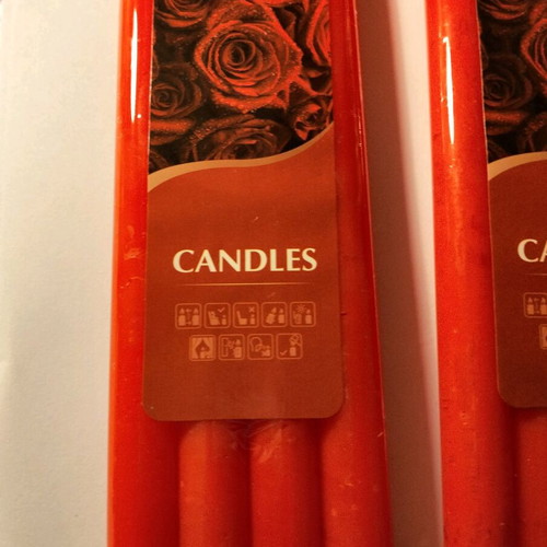 Red candles set of 8, 20 cm, new