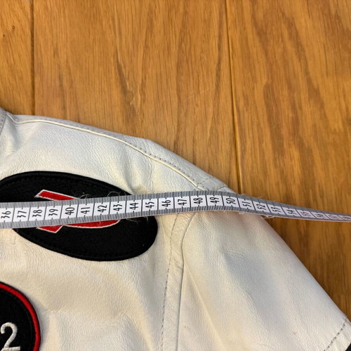 Clockhouse leather jacket used, size L, black and white