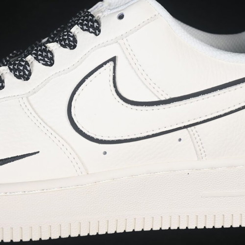 Nike Air Force 1 Custom new, white with black details, minimalist design