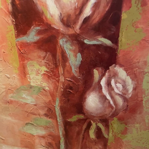 Flower art prints set in excellent condition 85x39cm, two pieces