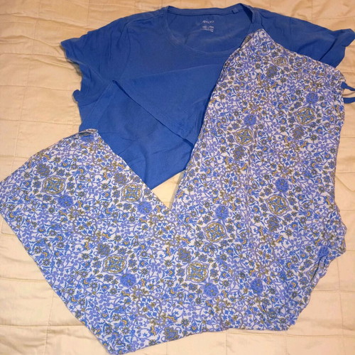 Esmara pajama set used, blue, cotton and viscose, size L