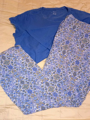 Esmara pajama set used, blue, cotton and viscose, size L