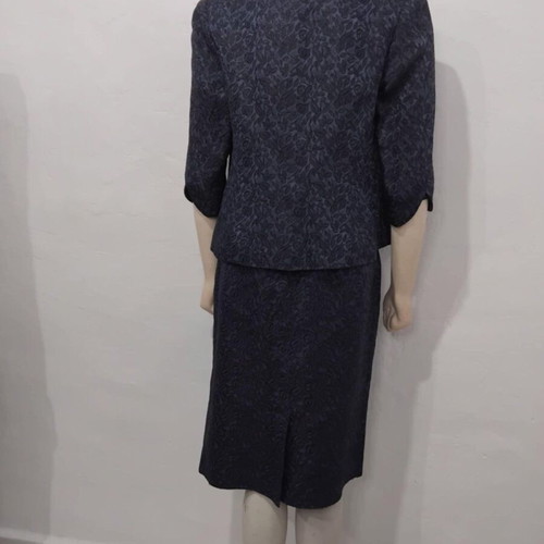 Handmade brocade suit 60s like new, blue, Nathanail