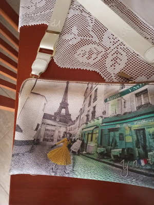 Y Not? crossbody bag used with Paris design multicolor