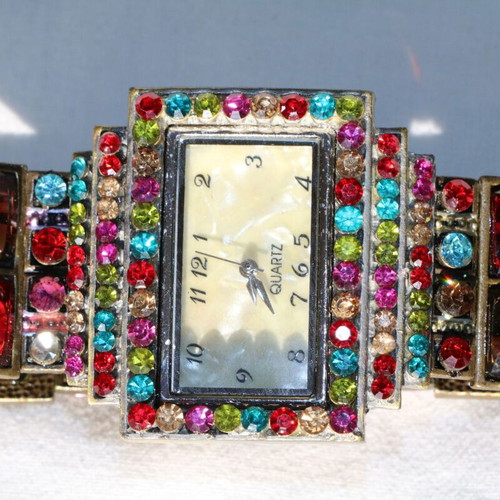 Antique diamond watch with zircon crystals new
