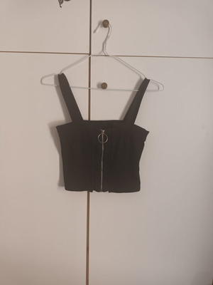 Tally Weijl top black, used, zipper front, size S